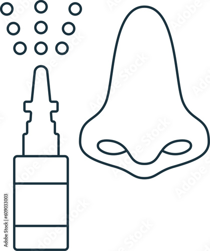 Nasal drops icon. Monochrome simple sign from pharmacy collection. Nasal drops icon for logo, templates, web design and infographics.