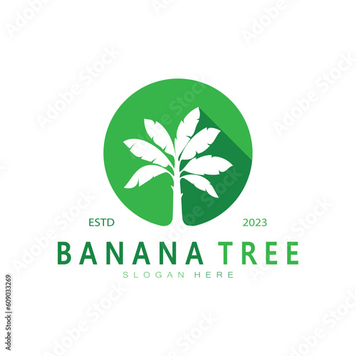 Simple Silhouette Banana Tree  Logo. Flat Design vector