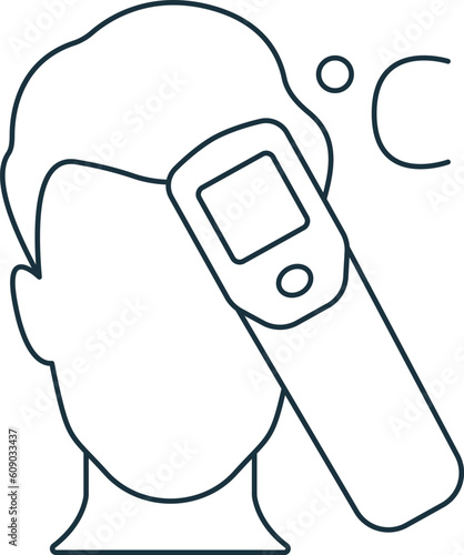 Fever measuring icon. Monochrome simple sign from pharmacy collection. Fever measuring icon for logo, templates, web design and infographics.