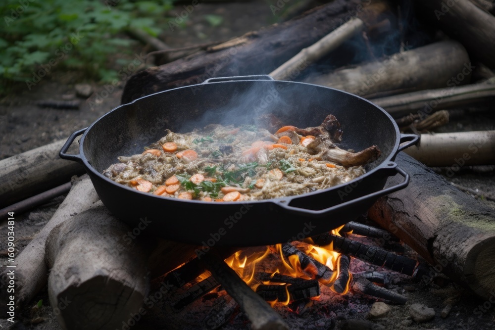 campfire cookbook, filled with recipes and tips for campfire cooking, created with generative ai campfire cookbook, filled with recipes and tips for campfire cooking, created with generative ai