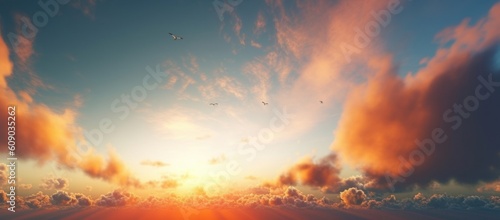 Celestial World concept Sunset  sunrise with clouds  Generative AI