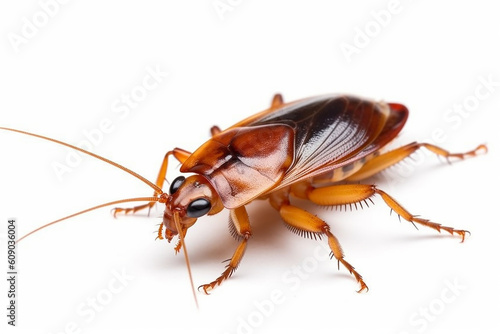 cockroach isolated on white background , close-up. Generative AI © NishanPrabodhana