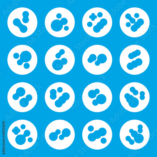 Prebiotic, microbe, lactobacillus shape big icon set