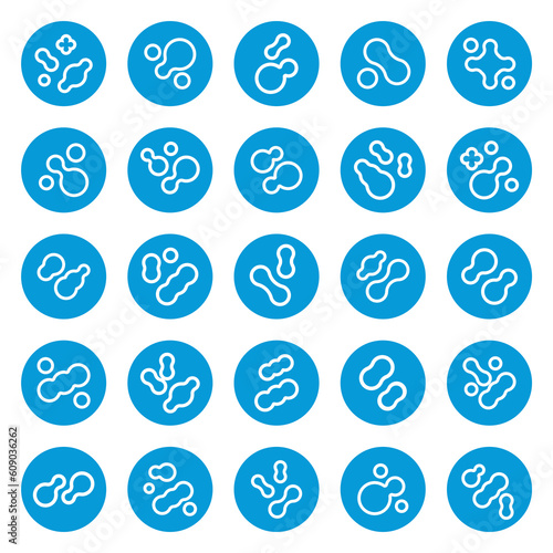 Prebiotic, microbe, lactobacillus shape big icon set