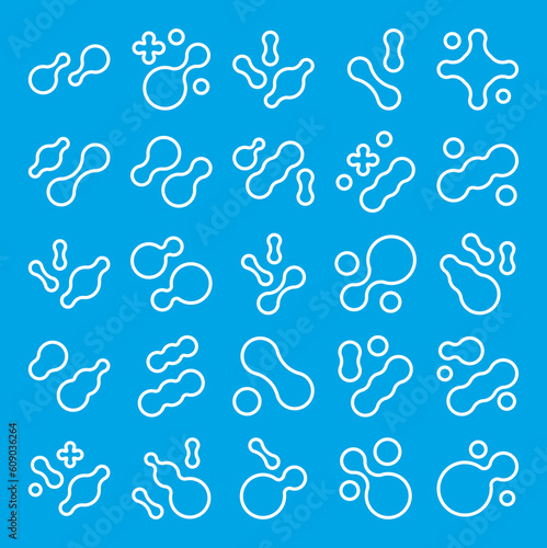 Prebiotic, microbe, lactobacillus shape big icon set