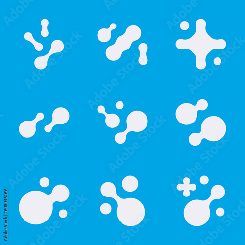 Prebiotic, microbe, lactobacillus shape big icon set