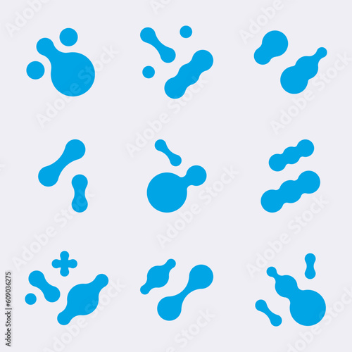 Prebiotic, microbe, lactobacillus shape big icon set