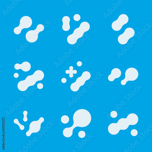 Prebiotic, microbe, lactobacillus shape big icon set