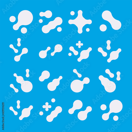 Prebiotic, microbe, lactobacillus shape big icon set