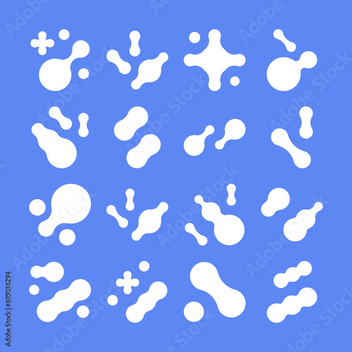 Prebiotic, microbe, lactobacillus shape big icon set