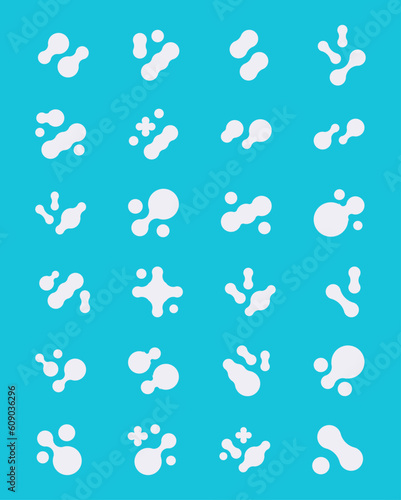 Prebiotic, microbe, lactobacillus shape big icon set