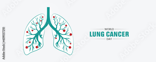 World Lung Cancer Day. Lung Cancer Day creative banner, poster, social media template, background, festoon etc.
