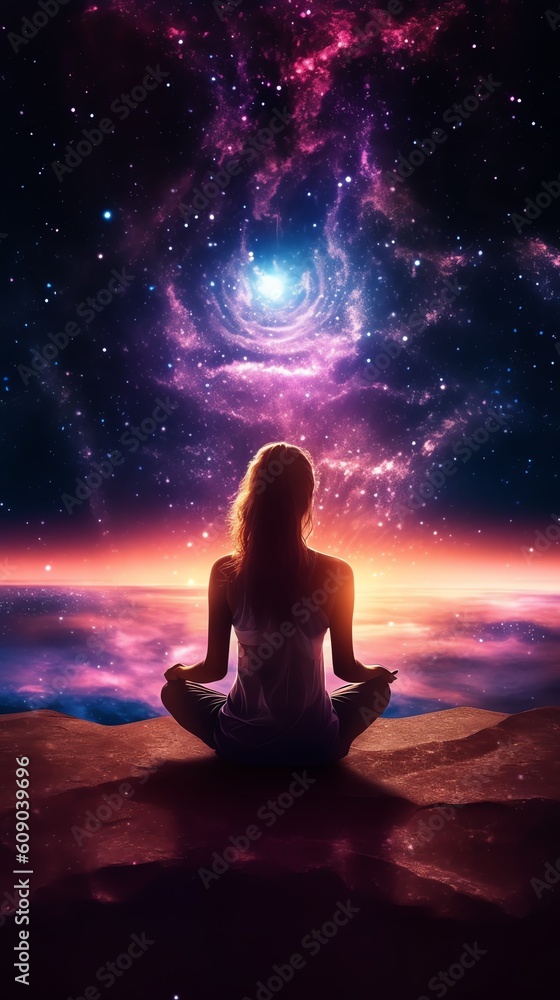 Woman in meditation. Ai generated Woman in meditation. Ai generated