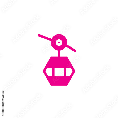 Cable Car Chairlift Solid Icon