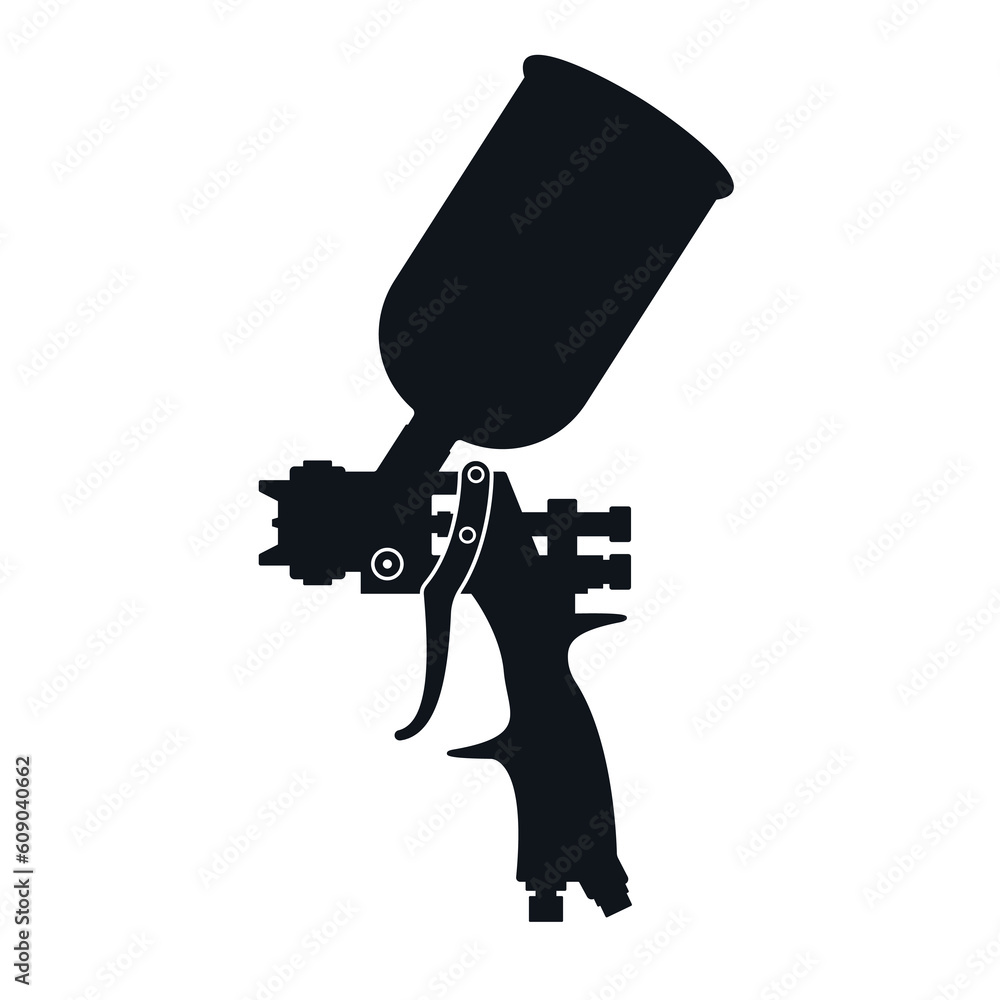 Paint gun silhouette icon. Clipart image isolated on white background ...