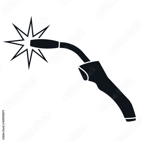 Welding gun silhouette icon. Clipart image isolated on white background