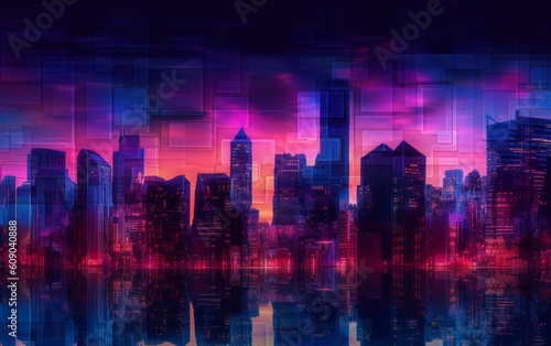 Experience the Magnificence of a Futuristic Cityscape  Mesmerizing Urban Setting with Striking Skylines and Towering Architectural Marvels  Generative AI