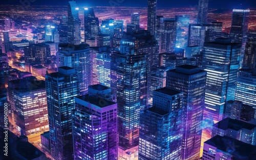 Experience the Magnificence of a Futuristic Cityscape: Mesmerizing Urban Setting with Striking Skylines and Towering Architectural Marvels, Generative AI