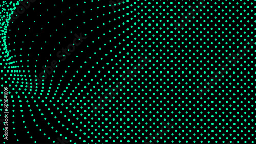 Dome-shaped protrusion part seine by stretching mesh for the illusion three-dimensional deformation of the surface. Screen media video trippy. Mesh LCD display. Scale size different hole space.