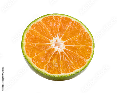 green orange tangerine slice on transparent png