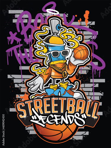 Streetball Urban Graffiti art vector illustration. Graffiti design artwork