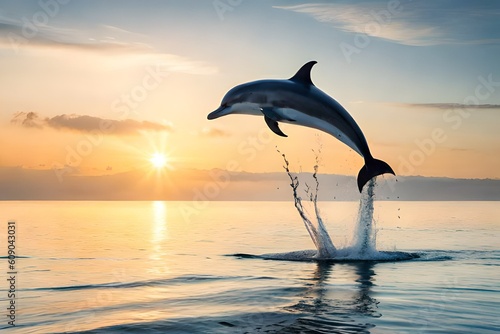 dolphin jumping into the ocean