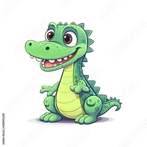 Grinning Gator  Cute Alligator 2D Illustration