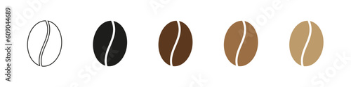 Coffee bean icon vector. Coffee sign or symbol line design. Vector illustration