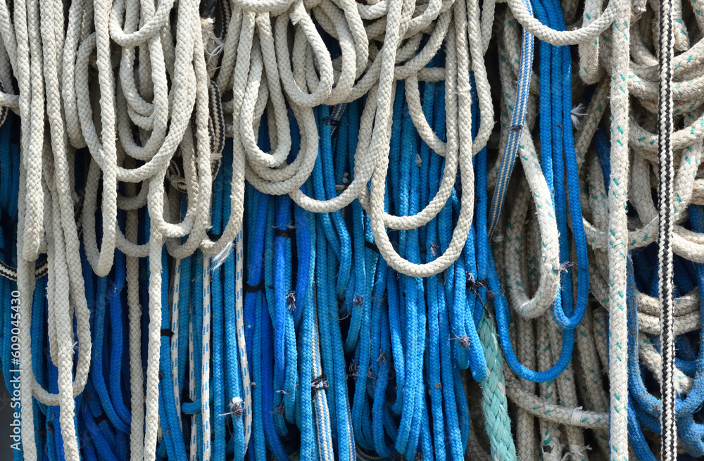 Fishing ropes close-up
