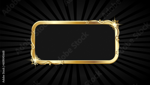 Empty abstract banner with golden element