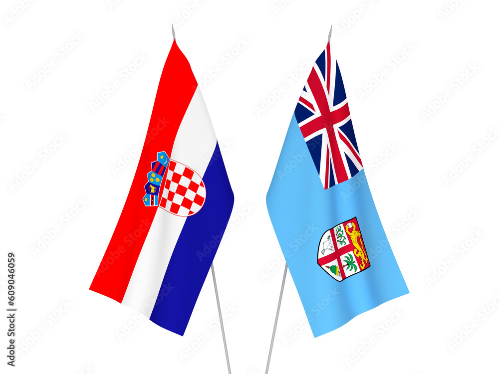 Croatia and Republic of Fiji flags