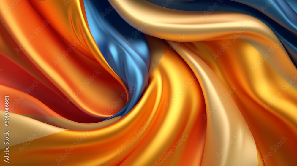 colorful silk background with curves, in the style of unreal engine 5 ...