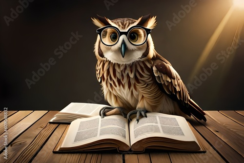 Wallpaper Mural owl reading book Torontodigital.ca