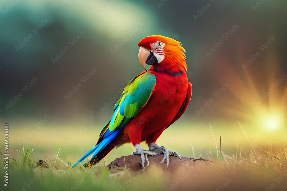 Fototapeta premium blue and yellow macaw