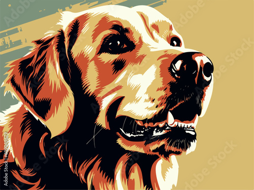 A bold vector of image of a golden retriever