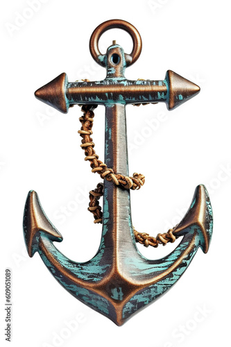 a realistic sea anchor symbol on transparent background