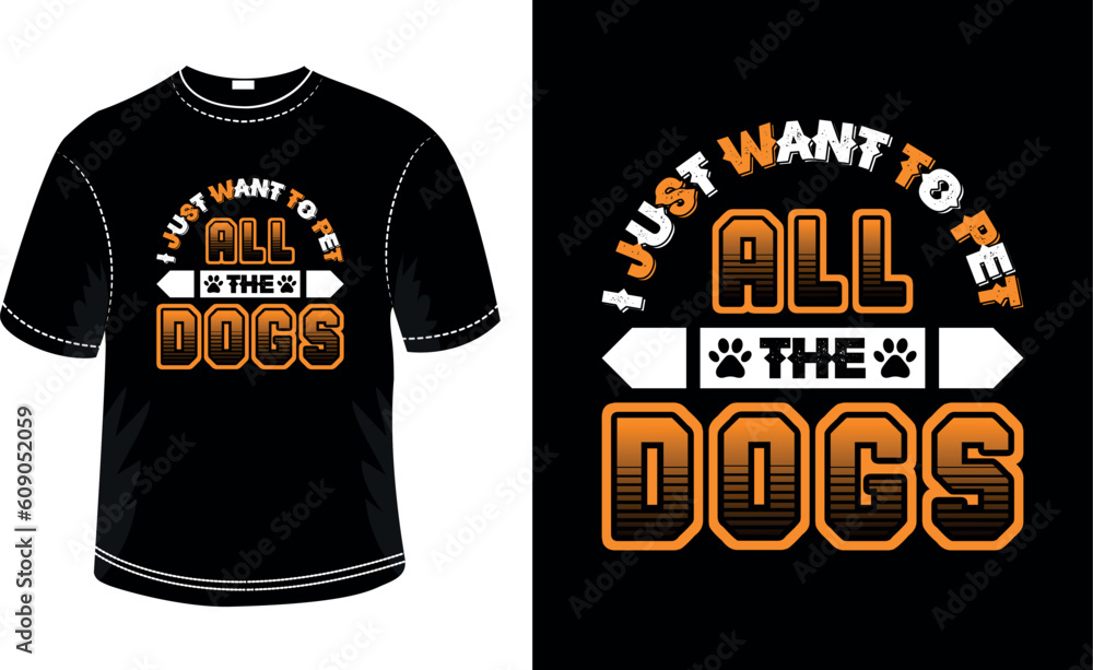 Dog typography t-shirt design template Dog typography t-shirt design template