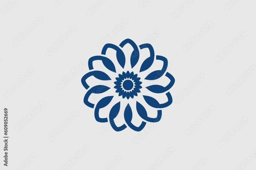 a simple logo and elegant circle of flowers like a beautiful peacock flower a simple logo and elegant circle of flowers like a beautiful peacock flower