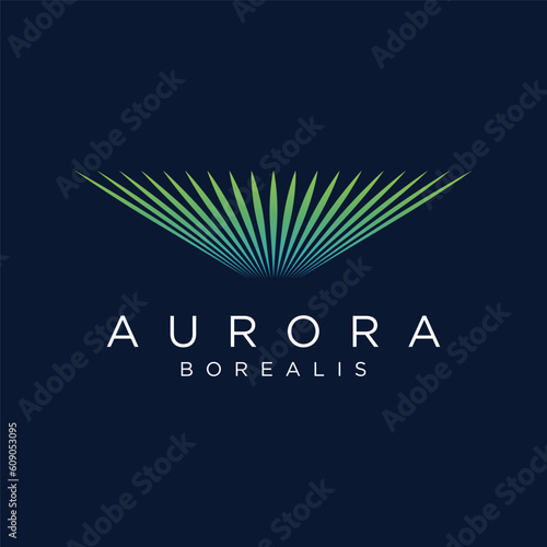 The northern lights wave logo design was inspired by the aurora borealis.
