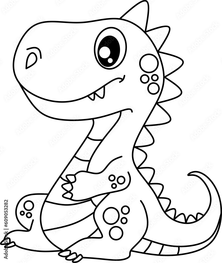 Fototapeta premium Dinosaur line art for coloring book page