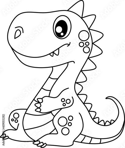Dinosaur line art for coloring book page