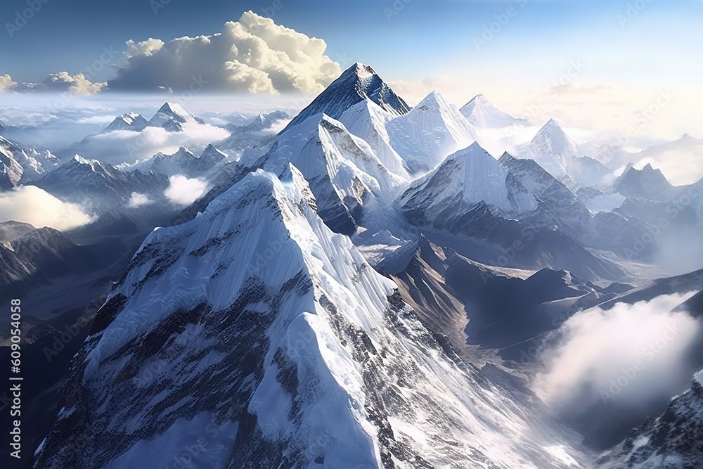 Mount Everest in sunny weather generative ai
