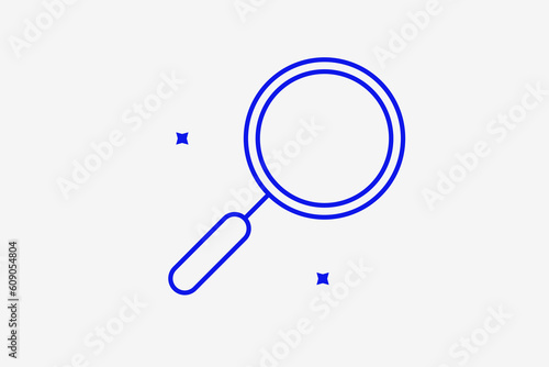 magnifying glass illustration in flat style design, vector icon.