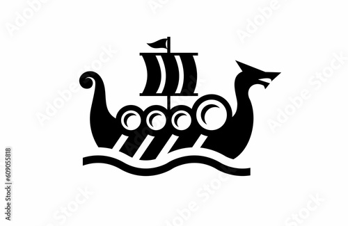 The bow of the ship viking longship oars