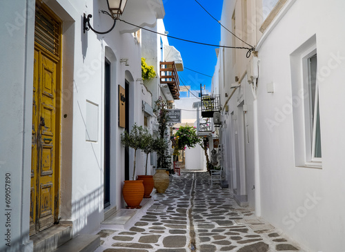 Die schönen Gassen in Griechenland auf Naxos
