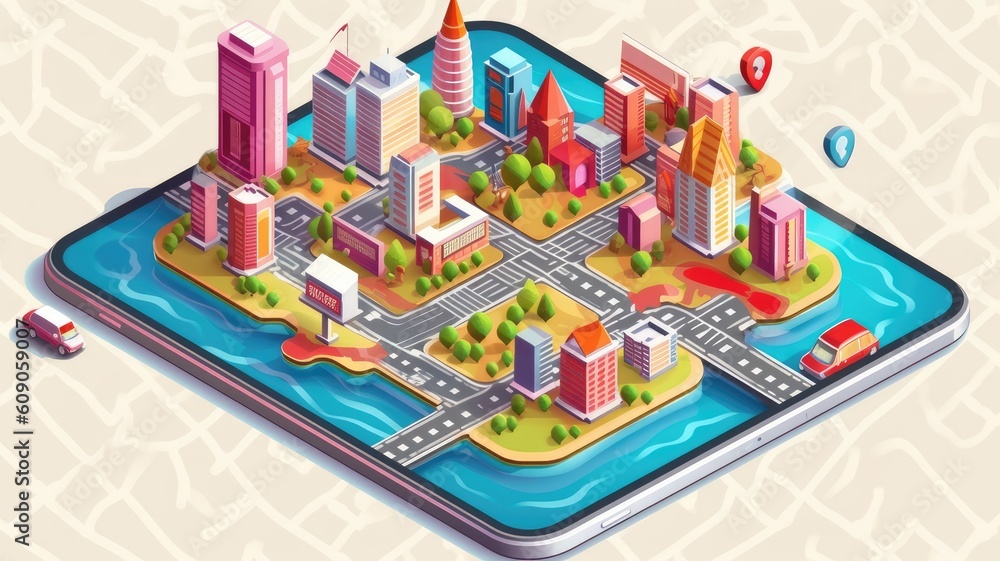 Pictures capture the integration of mobile technology and location data to provide personalized services, such as location-based marketing or navigation assistance. Generative AI