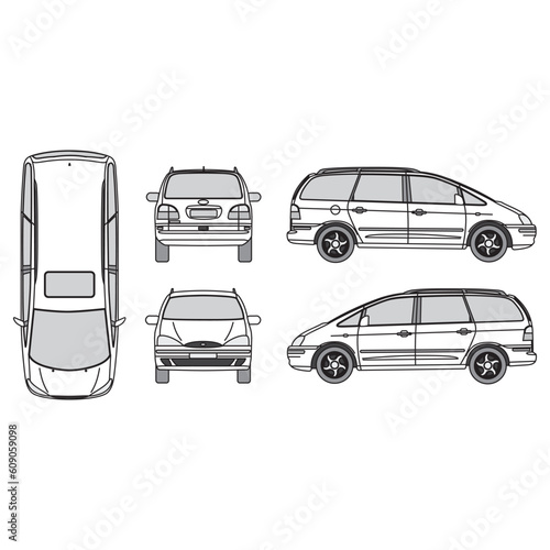 outline of van, minibus part 127