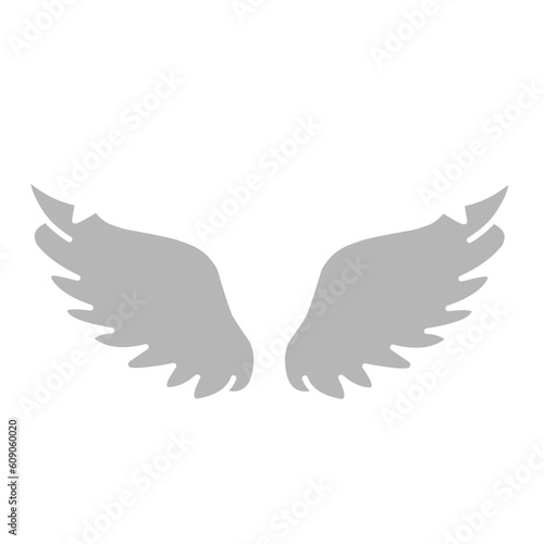 gray silhouette of angel or bird wings