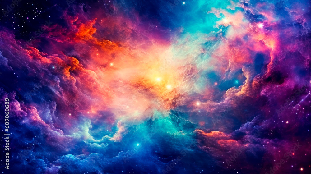 Giant universe starscape with colorful space clouds.AI generated.