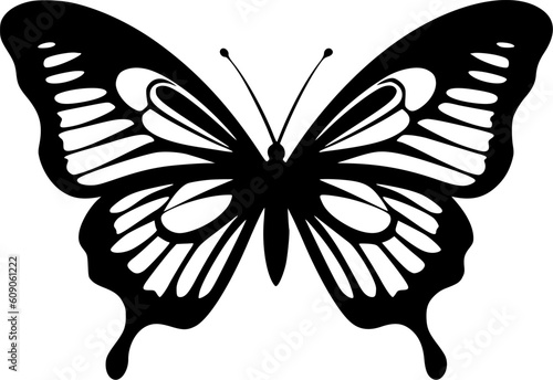 Butterflies | Black and White Vector illustration photo